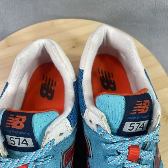 New Balance 574 Women’s Size US 10 B Blue Orange Shoe Sneaker Athletic WL574SMB - Picture 15 of 16